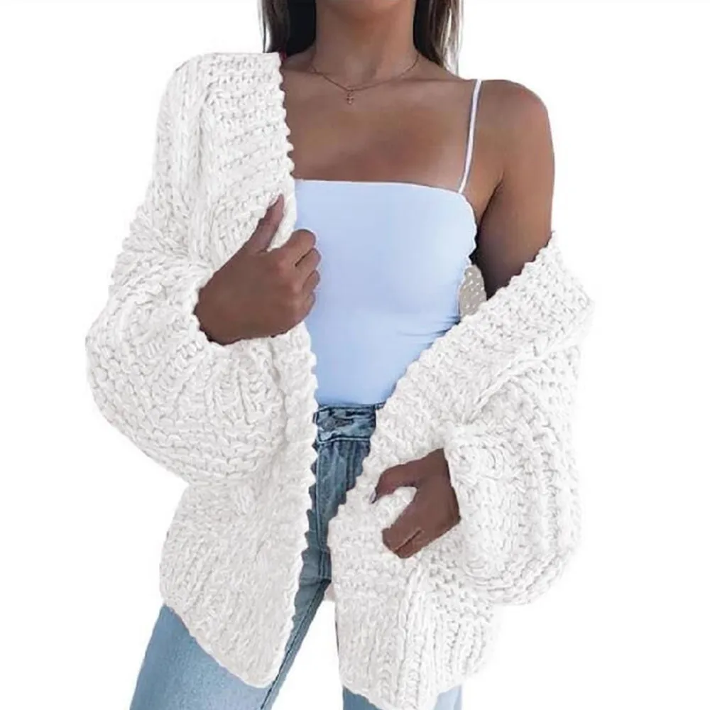 

Plus Size Women Cardigan Sweater Coat Warm Long Sleeve Woman Knitted Sweaters Long Sleeve Casual Winter Femme Jacket Streetwear