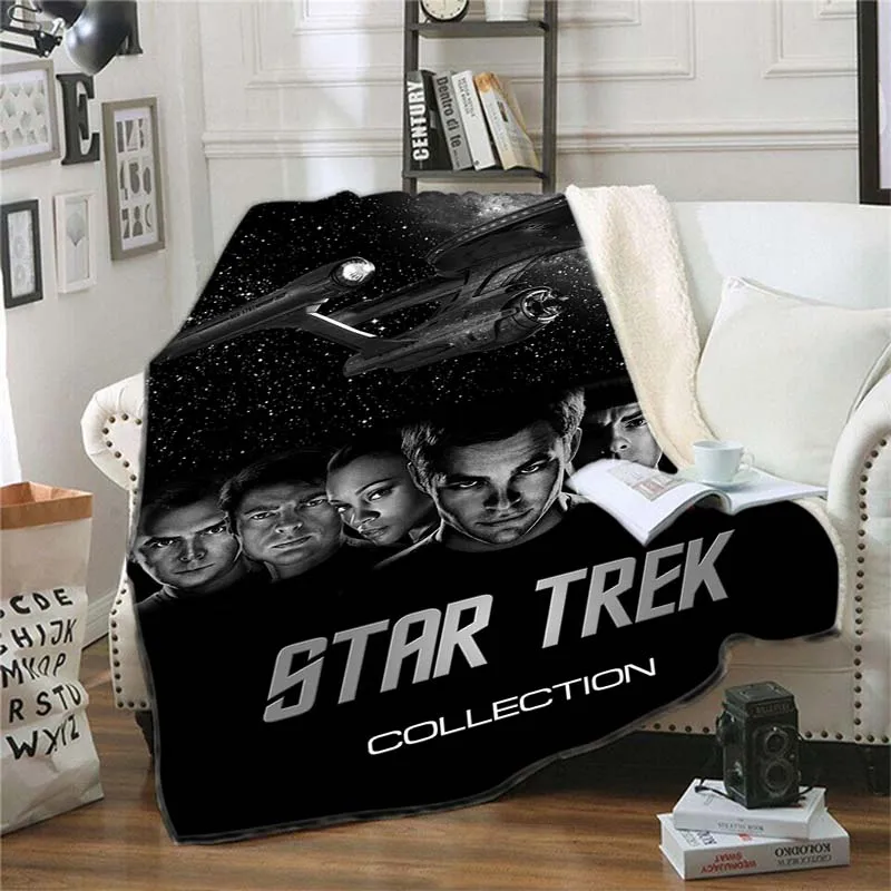 

Star Trek Printed Fleece Blanket Couch Quilt Cover Youth Child Travel Velvet Plush Throw Blanket Bedspread Anime blanket