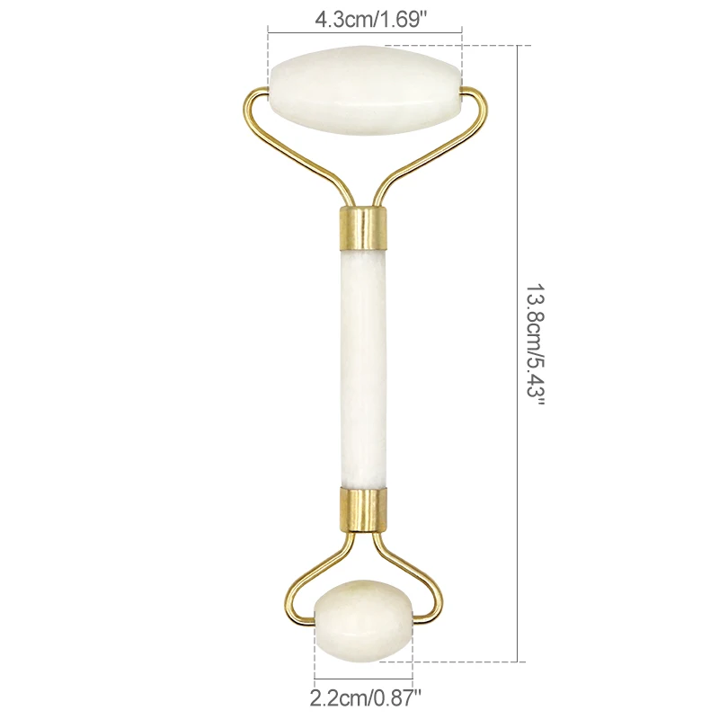 Белый нефритовый ролик двойная головка массажер для глаз и лица натуральный