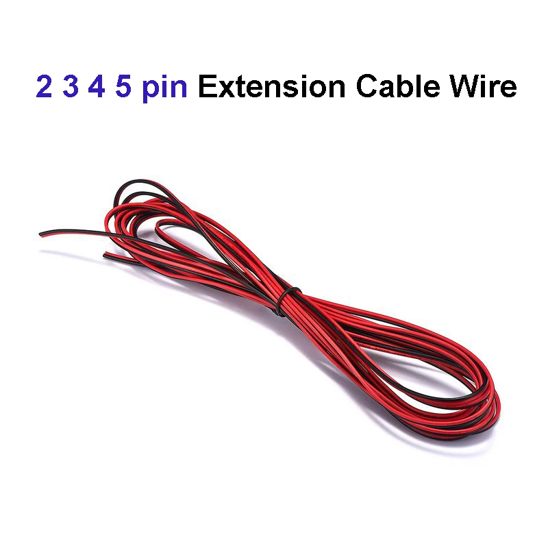 СВЕТОДИОДНЫЙ Электрический кабель 22AWG 0 3 мм 2pin/3Pin/4pin/5Pin удлинитель медного