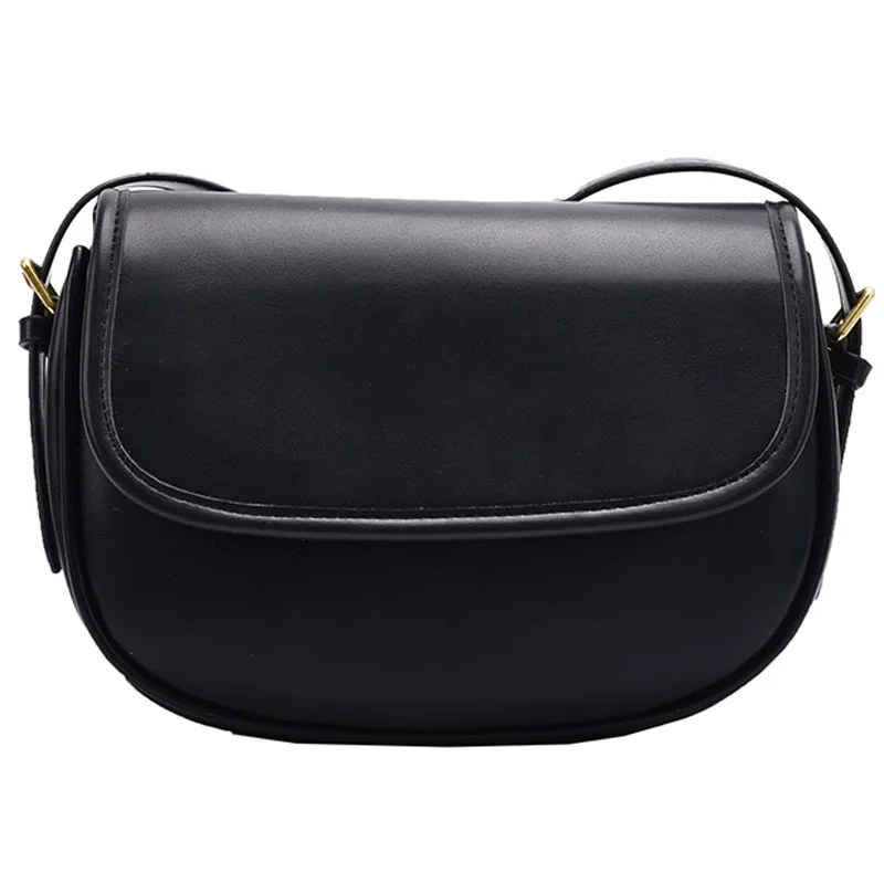 

Solid Color Simple Small PU Leather Saddle Crossbody Bags 2021 Luxury Trend Shoulder Women's wallet Handbags