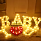3D светодиодный письмо Ночной светильник 26 букв номеров 0-9 сезона логотип светильник s для внутренней отделки Baby Shower Свадебные украшения
