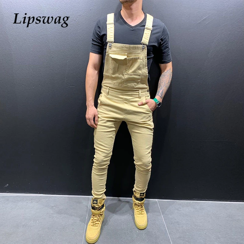 

Мужской комбинезон с нагрудником, летний повседневный комбинезон с несколькими карманами, хипстерские штаны для бега, комбинезоны с подтяж...