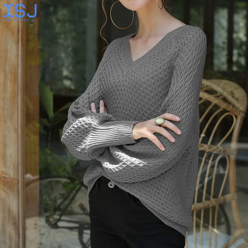 Осень-зима 2021 свитер с V-образным вырезом новая женская одежда европейский и