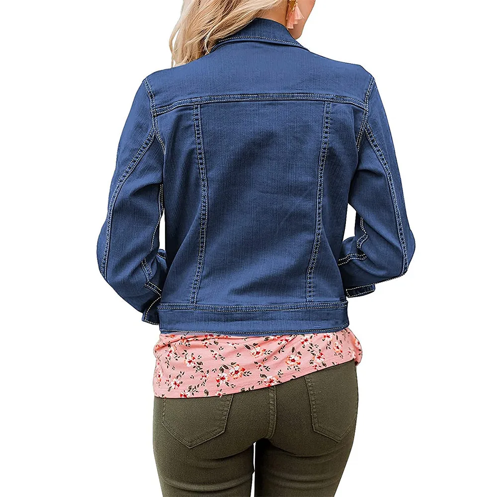 Женская джинсовая куртка Классическая винтажная весенне-осенняя женские джинсы