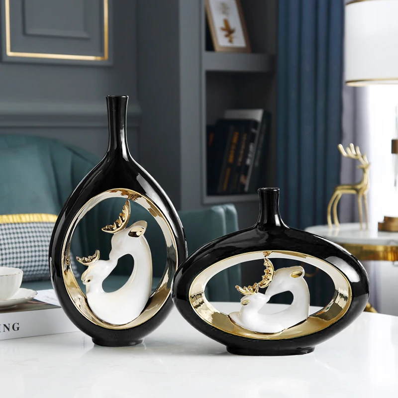Ваза полимерная для украшения дома креативная скульптура лебедей и пар ваза