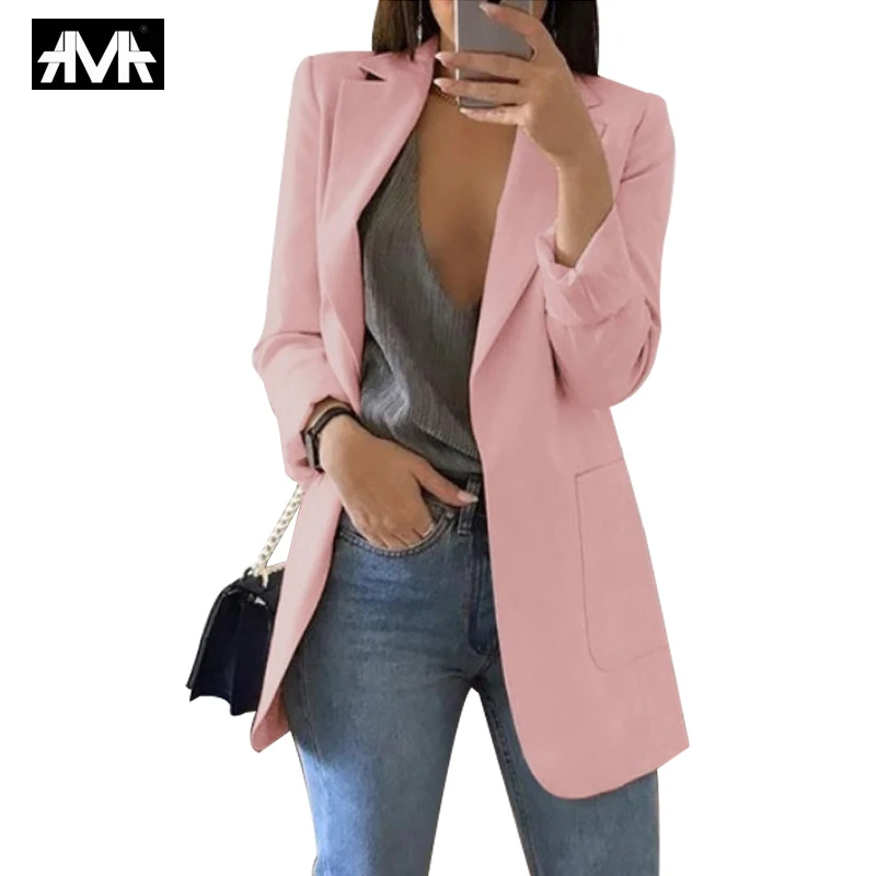 Женское повседневное пальто средней длины с отворотом, тонкий кардиган, уличный Рабочий костюм, куртки, открытое переднее пальто, плащ, куртки, Женский Blusas Chaqueta Mujer