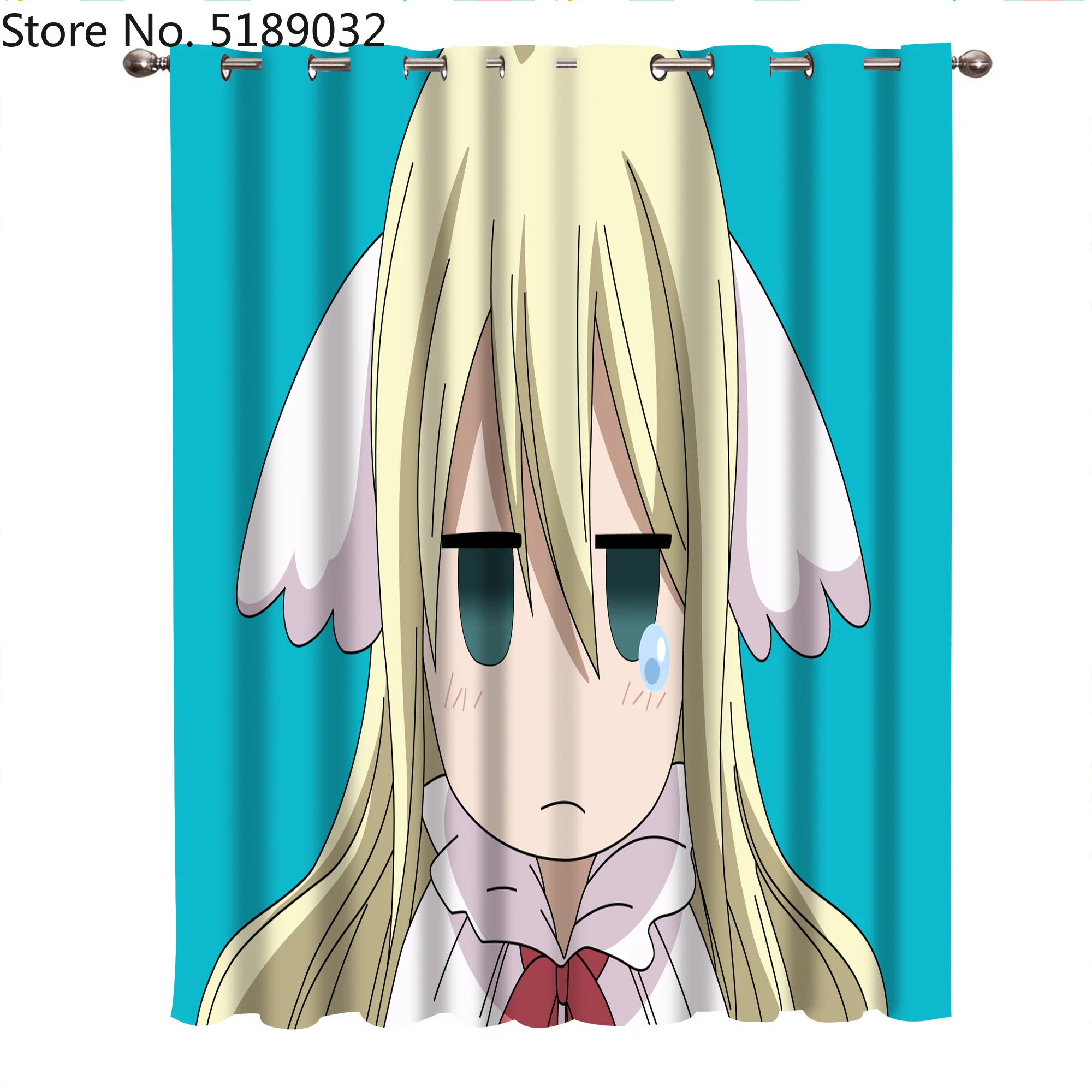 2 панели японского аниме занавеска на окно 3D Сказочный хвост черная для детей