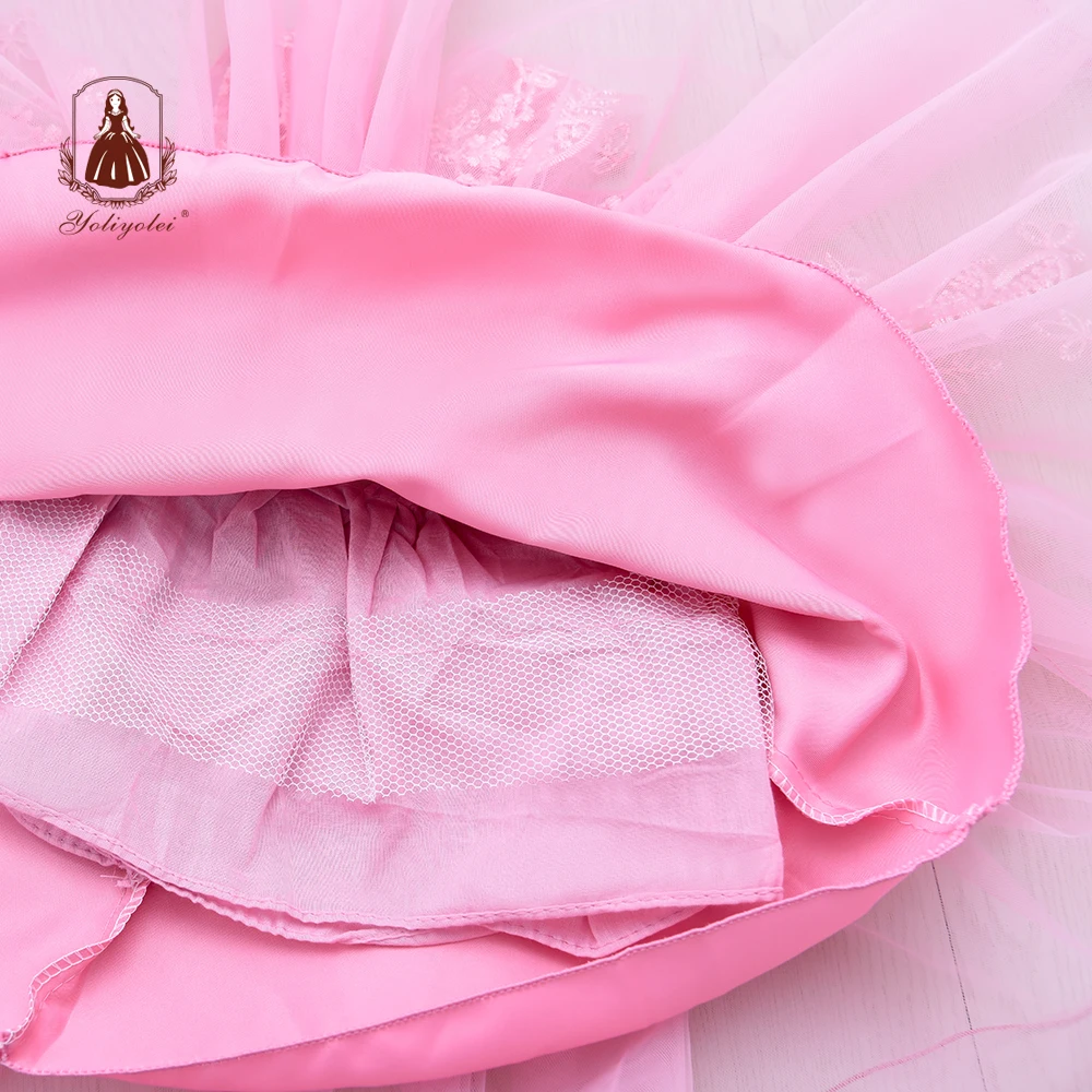 

Yoliyolei Summer Girls Dresses 2020 With Gift Box Shoes Socks Hairband New Girls Embroidery Mesh Sleeveless Princess Kids Dress