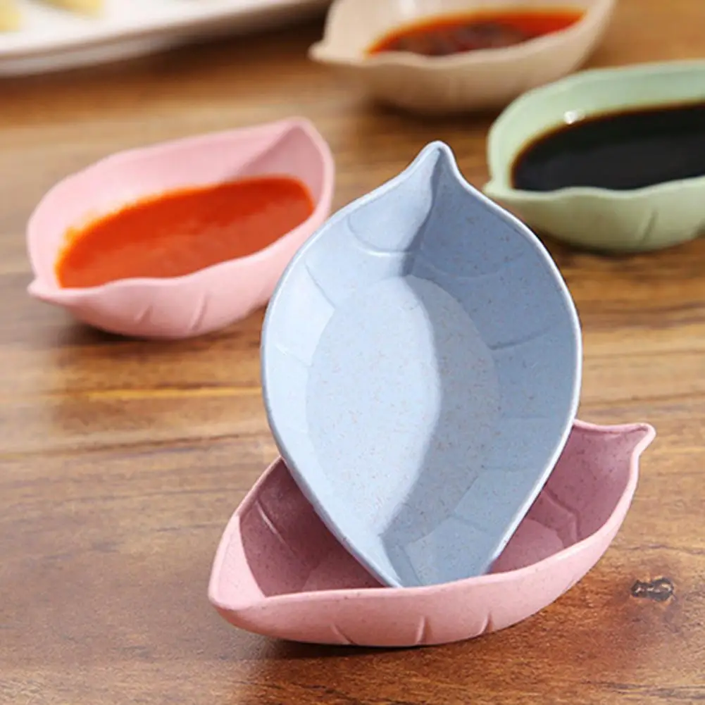 4 шт. в форме листа кухонные тарелки для соуса миски блюдца приправ контейнер