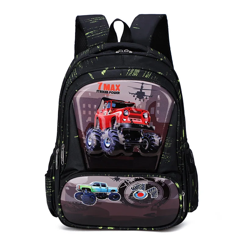 Детский ортопедический школьный ранец из ПУ кожи с 3D рисунком футбольного грузовика|Школьные ранцы| |