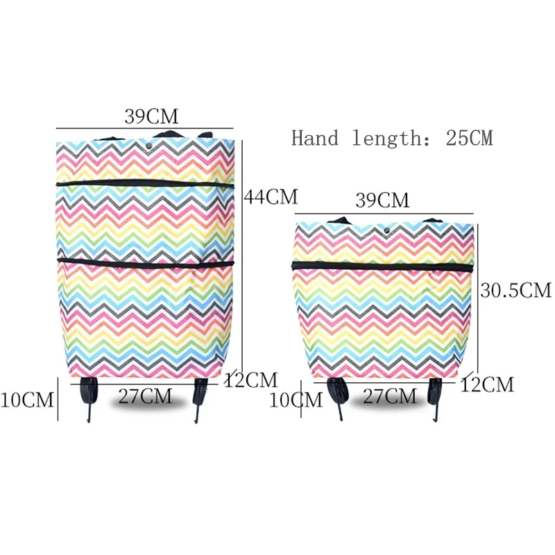 Складная сумка для покупок женские сумки-тележки овощей на колесах портативная