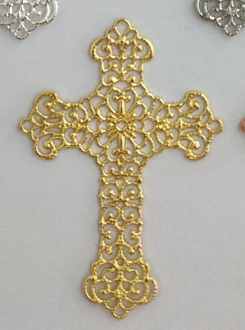 Original Brass BoYuTe 50 шт. 37*52 мм 7 цветов Европейский филигранный крест подвески оптом латунный материал DIY Ювелирные изделия винтажные Подвески - Окраска металла: Original Brass