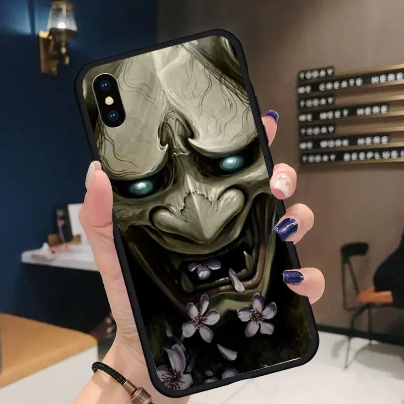

Japanese samurai oni maskluxury design Phone Case coque for iPhone 11 12 pro XS MAX 8 7 6 6S Plus X 5S SE 2020 XR