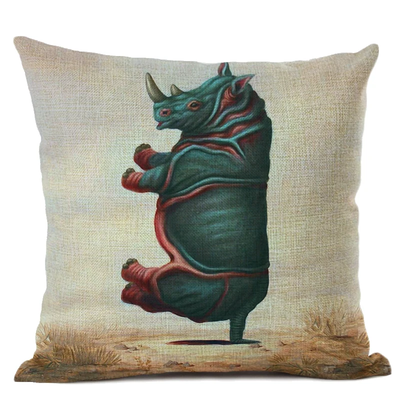 Льняная подушка в виде животного 45x45 см|Наволочки| |