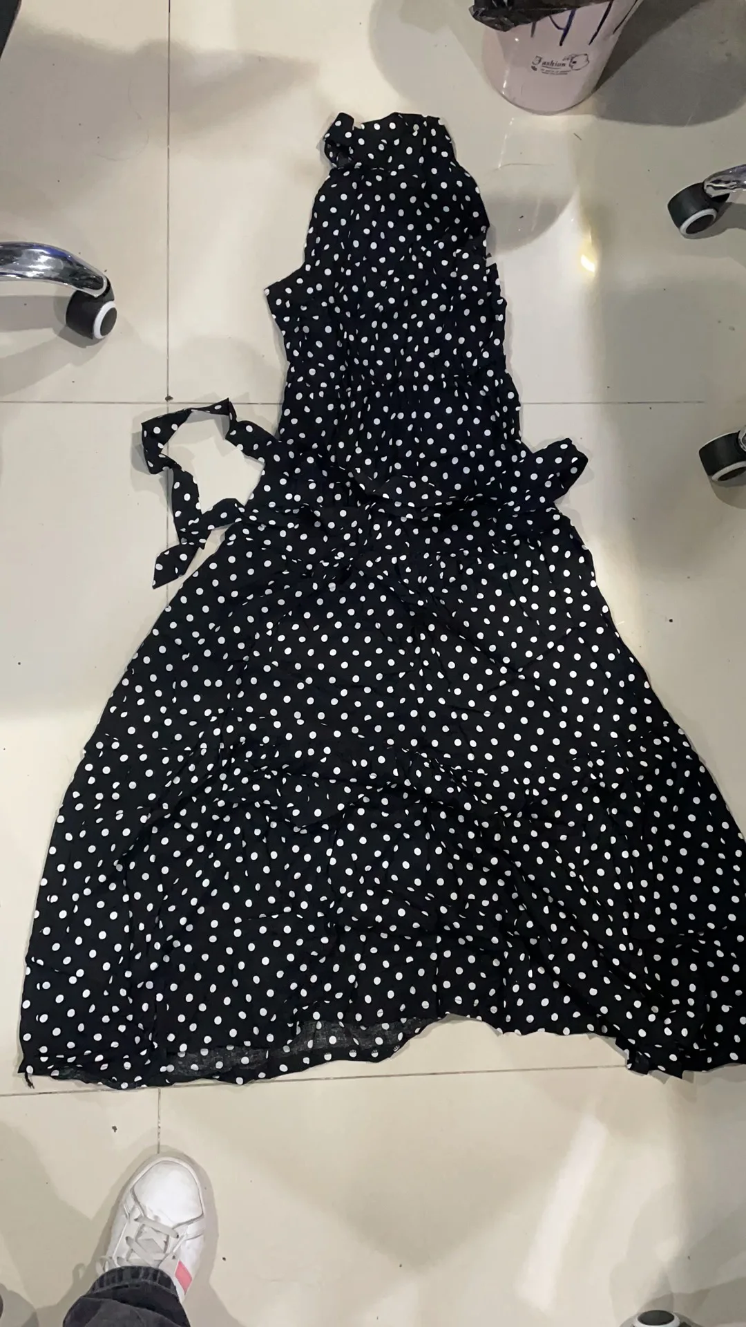 

SAGACE Ladies suspender knot bowknot sleeveless print polka dot print dress Ladies summer polka dot and floral print boho dress