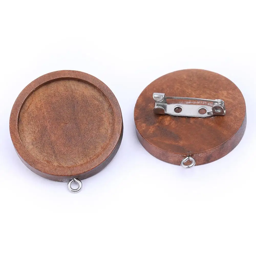 5 шт. подходит 25 мм Камея Кабошон деревянная брошь База Установка шпильки diy Броши