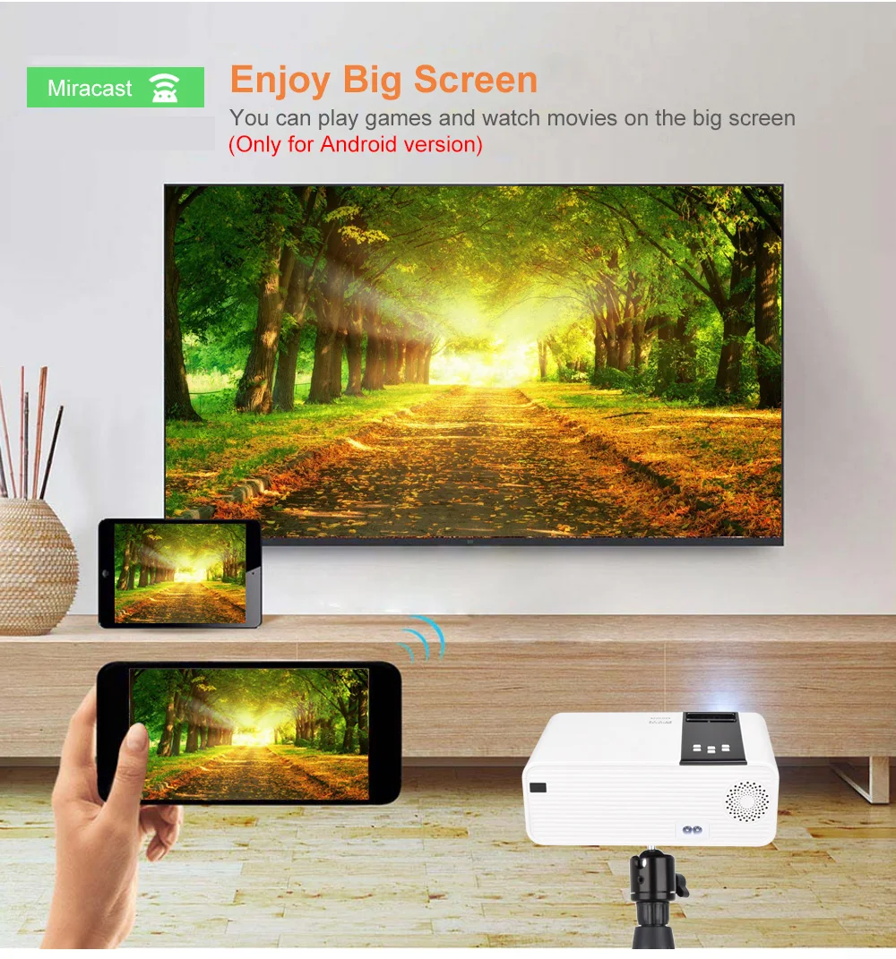 ThundeaL HD мини-проектор TD90 встроенный 1280x720 P светодиодный Android WiFi проектор видео домашний кинотеатр 3D HDMI Видеопроектор