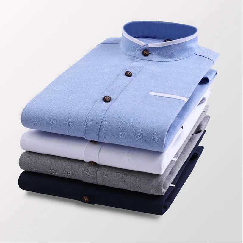 

2021 new hot sale casual business stand-collar slim men's top