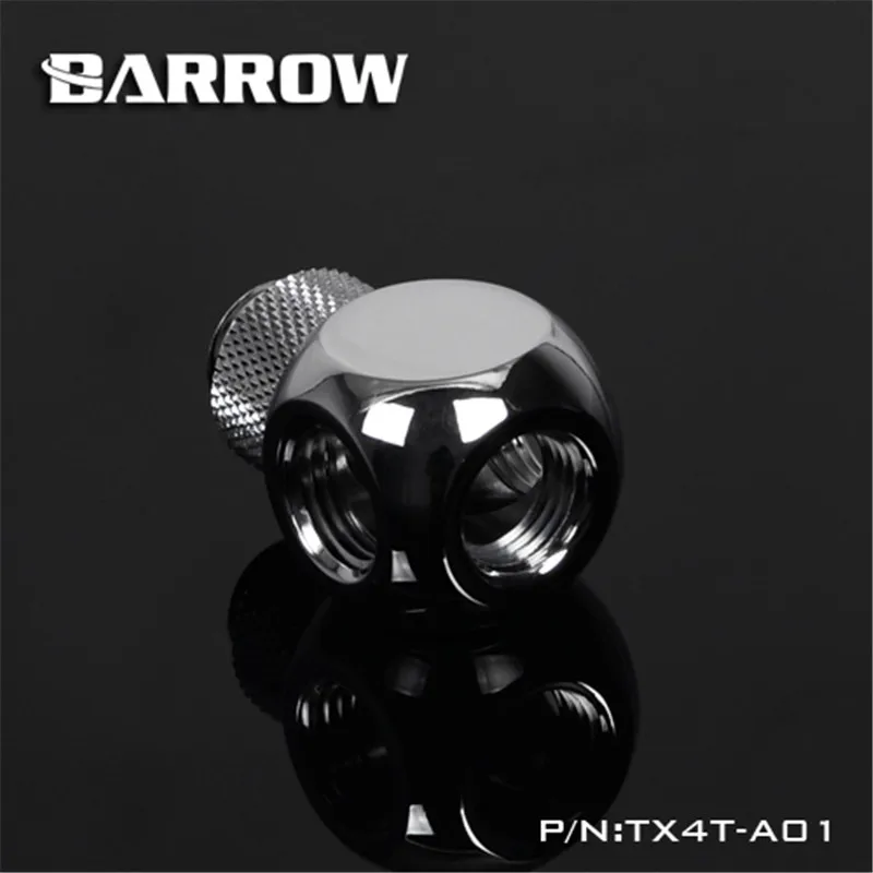 Barrow G1/4 Металлический кубический тройник с поворотом на 360 градусов 4 способа
