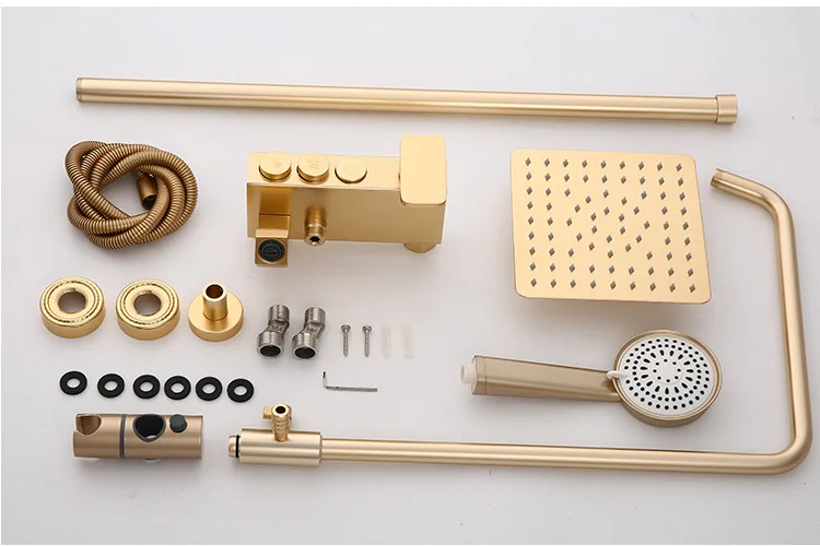 Роскошный Золотой набор для душа смесители ванны смеситель черная душевая