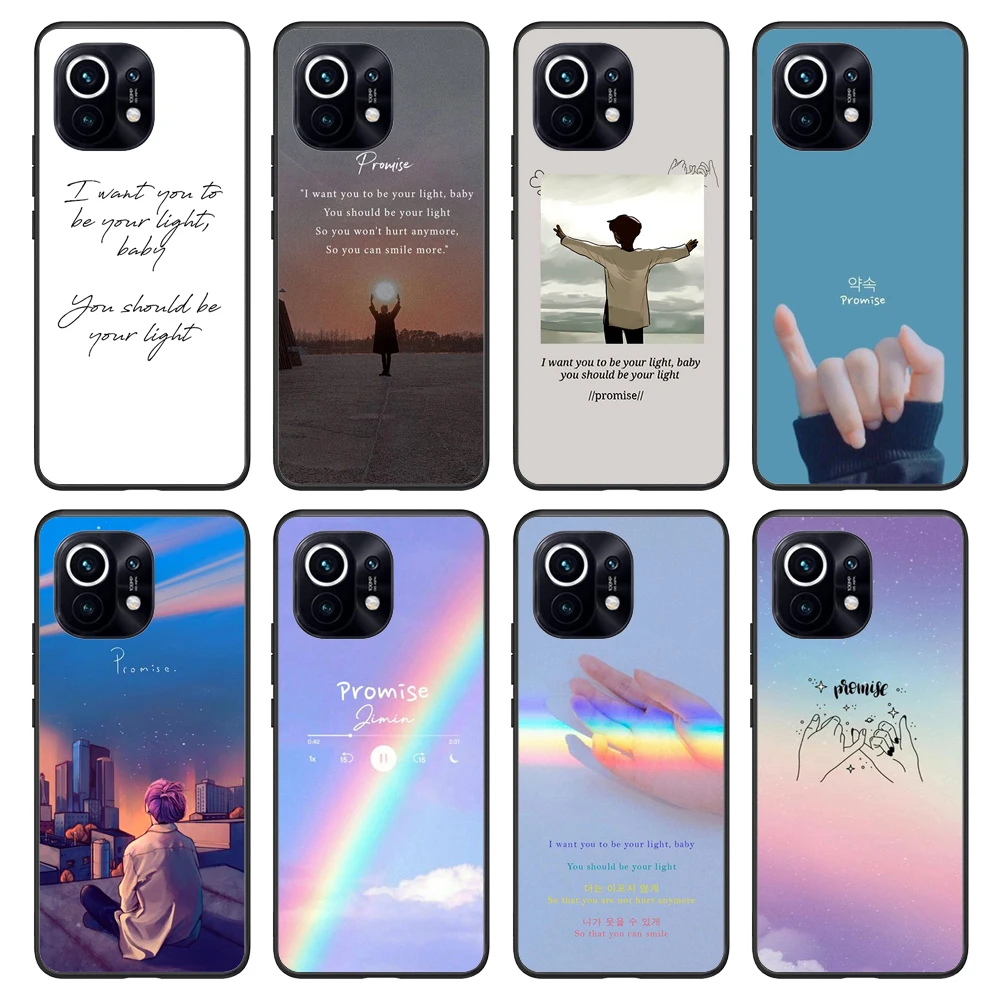 

Promise By Jimin Case For Xiaomi Mi POCO X3 F3 GT M3 11 Ultra 11T Pro 11Lite Redmi Note 10 Pro Note10 5G K40 Cover