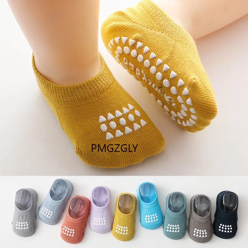 Calcetines antideslizantes finos de f&aacute;brica para ni&ntilde;os, medias de color s&oacute;lido para beb&eacute;s, novedad de verano-0