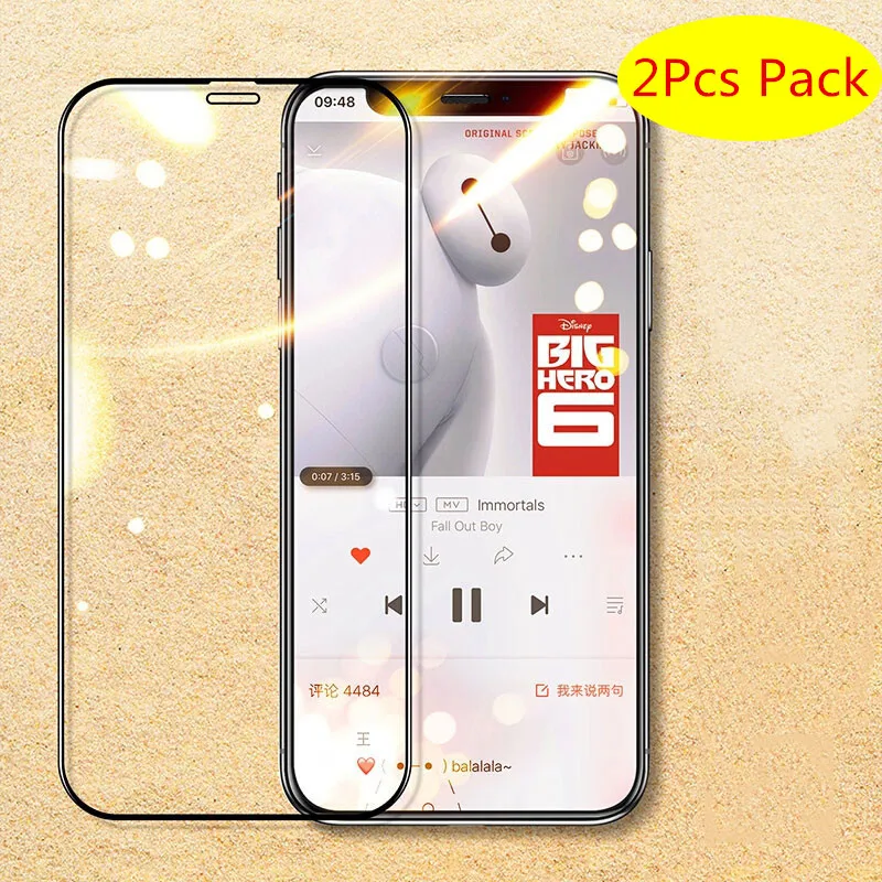 2 шт закаленное стекло для iPhone 11 Pro Max защита экрана 9H Анти взрыв полное покрытие