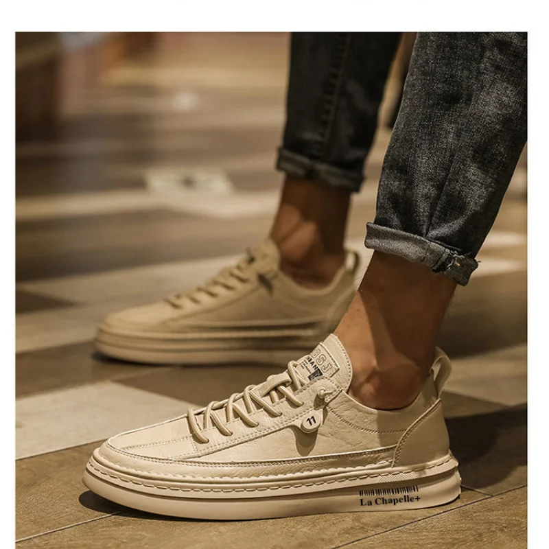 

2021 Spring Autumn New Korean Style Men's Vulcanize Shoes Breathable Solid Colors Lace-up Shallow Flat Canvas Shoes Non-slip