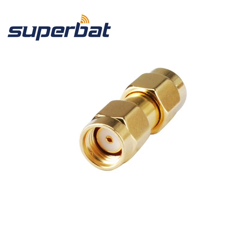 Superbat RP-SMA Adapter RP-SMA Plug to RP-SMA Male Pin RF Coaxial Connector WiFi Antenna