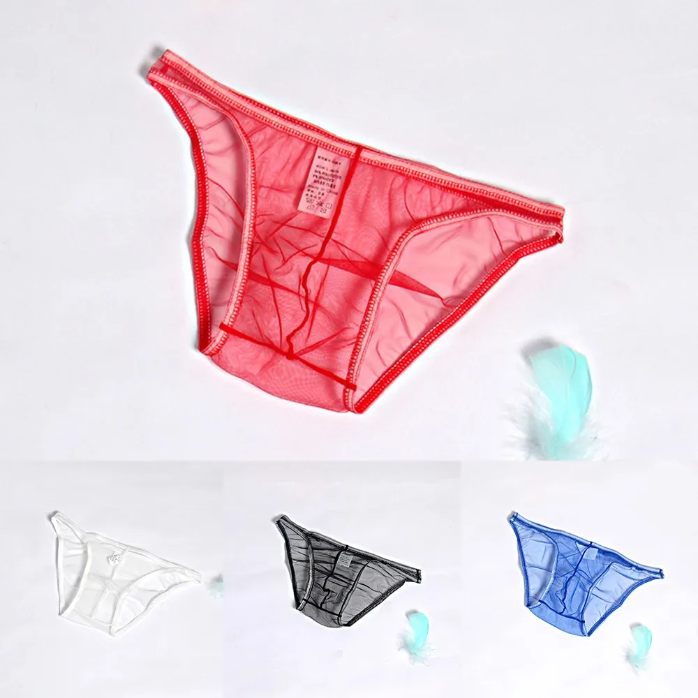 

Transparent And Breathable Underwear Mesh Ultra-Thin Pure Color MenBriefs