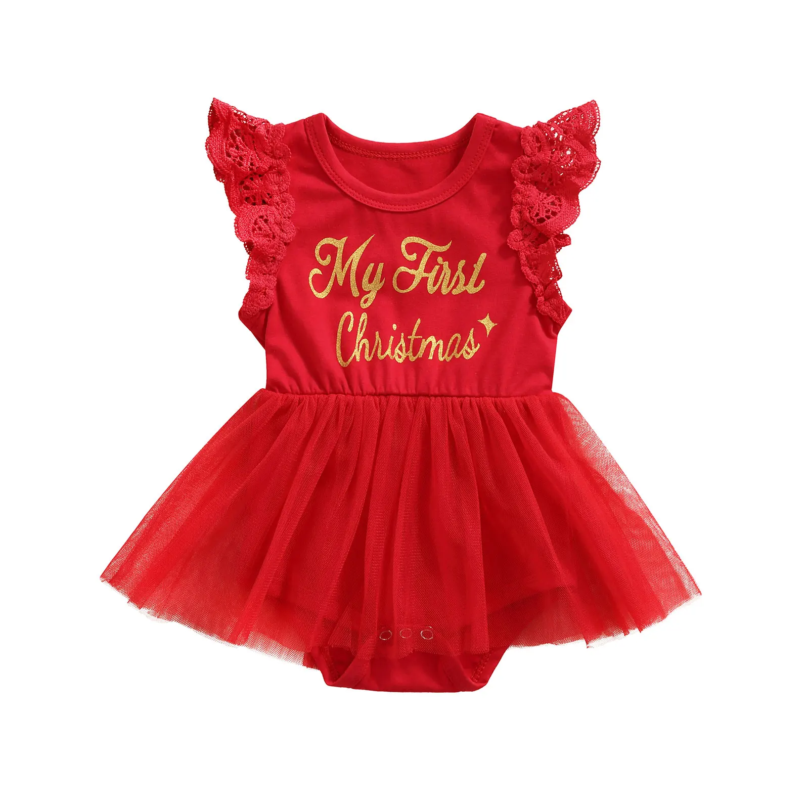 

New Baby Casual Clothing Lovely Kids Romper Skirt Sleeveless Round Neck Lettering Tops Yarn Skirt Triangle Crotch 0-24 Months