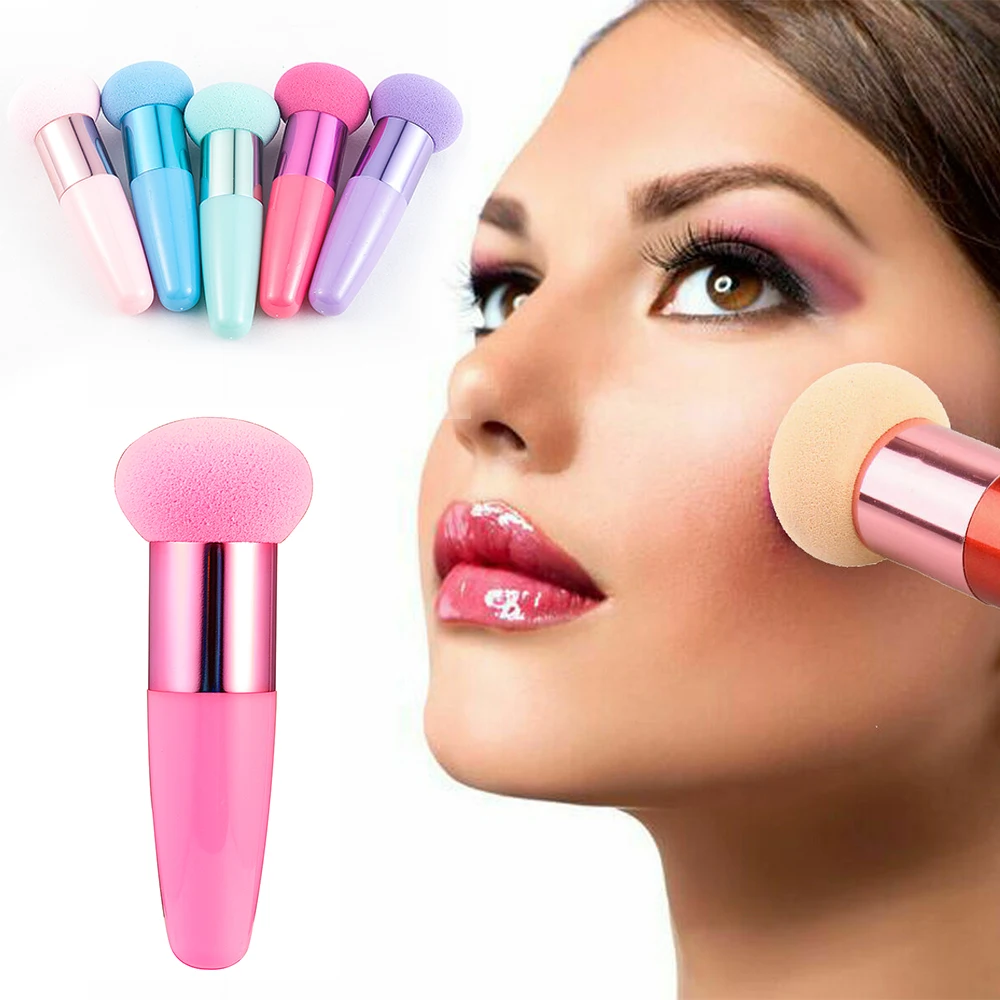 

1pcs BB cream foundation wet and dry sponge puff makeup brush with handle professional beauty tool