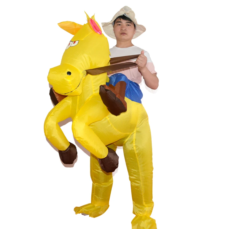 

Halloween Inflatable Horse Costume Outdoor Play Parent-child Funny Party Bottoms Adult Kids Performance Props for Birthday