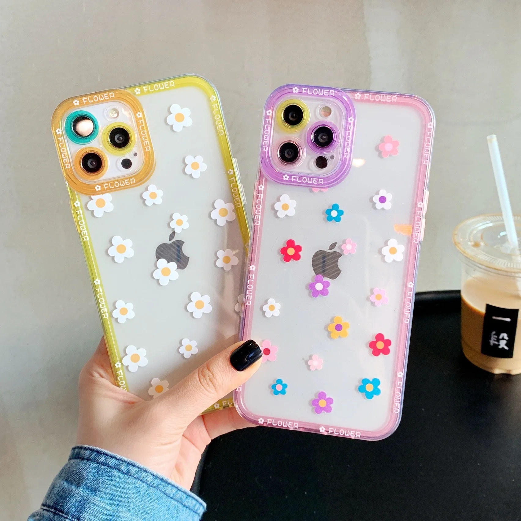 Прозрачный чехол для телефона с маргаритками и цветами iPhone 13 12 11 Pro Max XS XR X 7 8 Plus