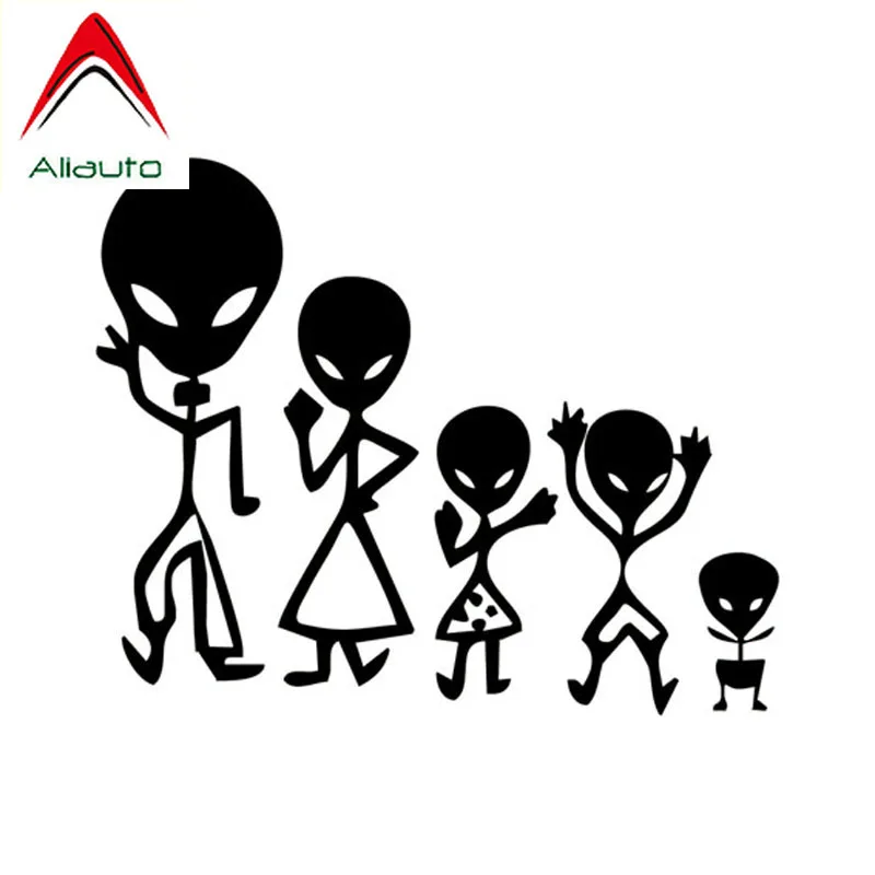 Интересные Мультяшные автомобильные наклейки Aliauto виниловые солнцезащитные УФ для семьи инопланетян