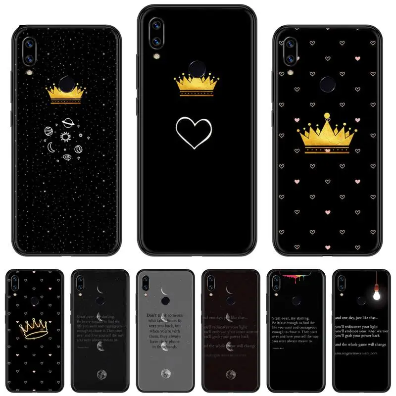 

Phone Case For Xiaomi Redmi 7 8 9t a3 9se k20 mi8 max3 lite 9 note 9s 10 pro Moon crown starry sky