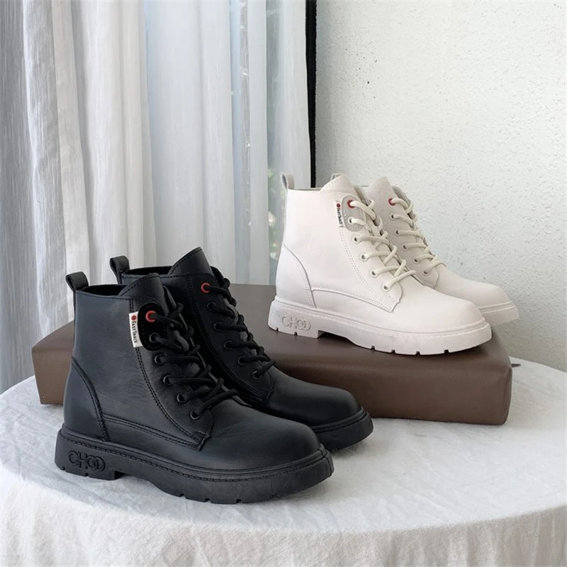 Зимние ботинки женские ботильоны на шнуровке Mujer Botas Invierno Basic bottes femme Feminina stivali donna