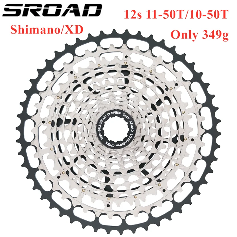 SROAD 12s 11-50T 10-50T 12 SPEED MTB Bicycle Cassette Ultralight 12s Bike Freeewheel fits SRAM XD Super Light CNC About 360g