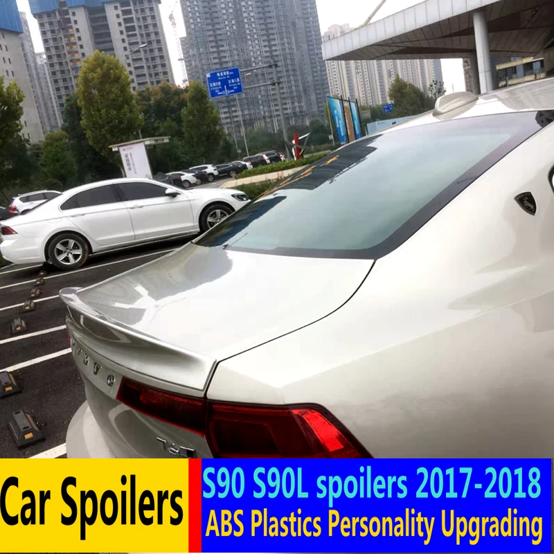 Для VOLVO S90 S90L 2017 2018 спойлер высокого качества ABS Материал заднее крыло автомобиля