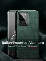ymw italian alcantara case for samsung galaxy s20 ultra s20 plus s10 5g luxury business suede artificial leather phone cases