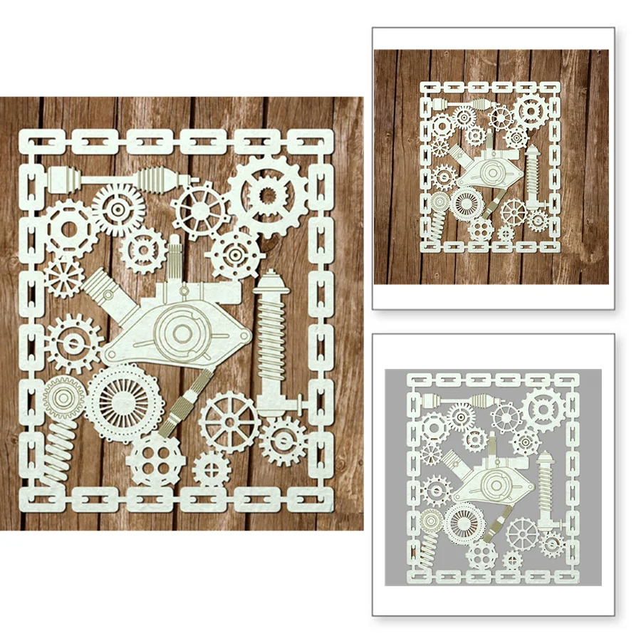 Стимпанк стиль шестерни задний план металлические режущие штампы мышь год DIY