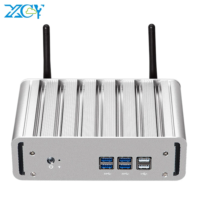 XCY безвентиляторный мини ПК Intel Core i7 5557U i5 6260U i3 5005U Windows 10 HTPC HDMI VGA 300 м Wi Fi Gigabit Ethernet