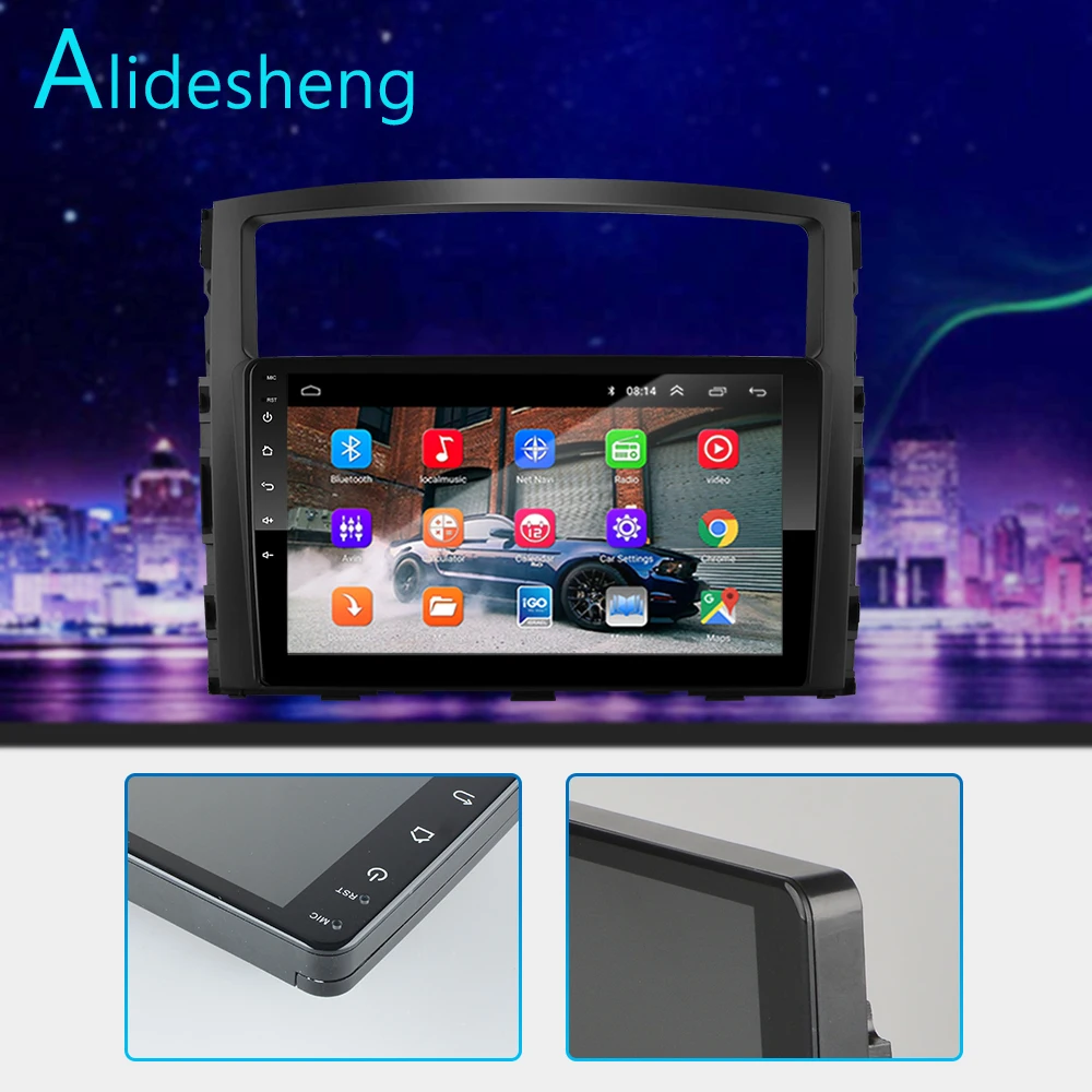 Автомобильный мультимедийный dvd плеер 2.5D 2Din Android 8.1GO GPS для Mitsubishi Pajero V97 2006 2014 радио