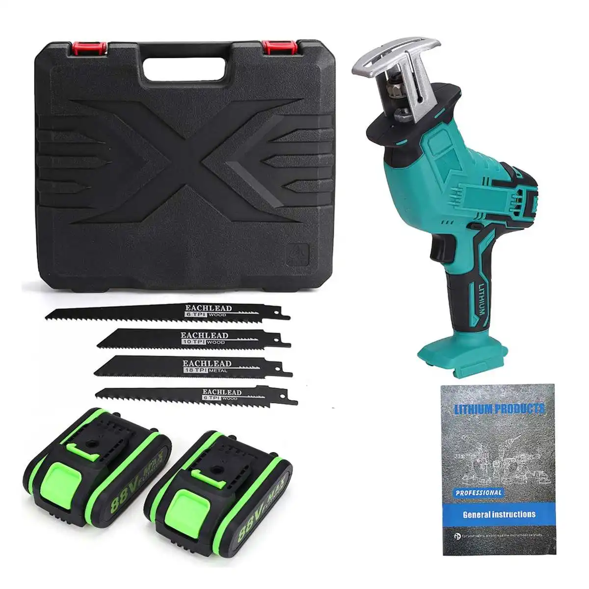 

88V 7500mAh Battery Cordless Reciprocating Saw Wood/Metal Cutting Saw Saber Saw Portable Electric Saw Rechargeable Power Tool