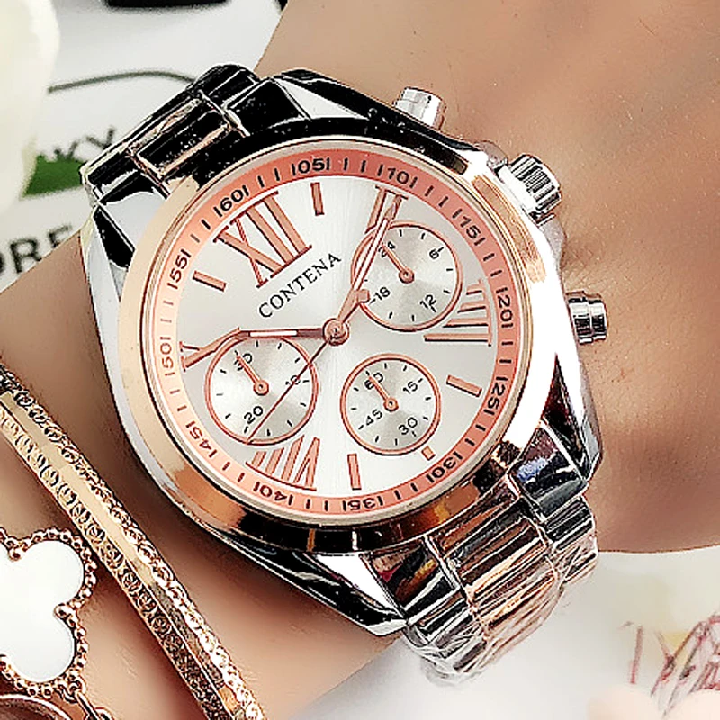 Reloj Mujer Montre Femme Contena Geneva 2020 женские часы розового золота Известный люксовый бренд