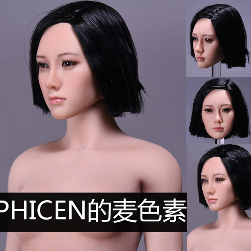 Фигурка женщины-солдата масштаба 1/6 1:6 голова чёрного и коричневого цветов