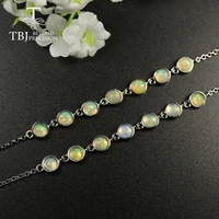 tbj 2 5ct natural opal bracelet round 4mm opal jewelry 925 sterling silver small cute design for girls daughter best nice gift