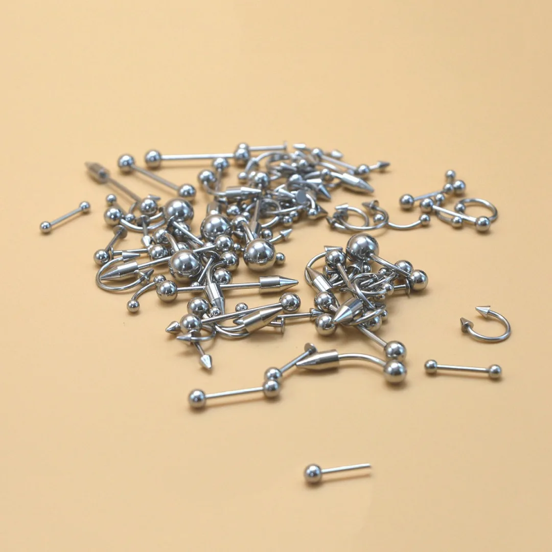 85 шт./лот кольцо для бровей из нержавеющей стали пупка в стиле панк носа набор