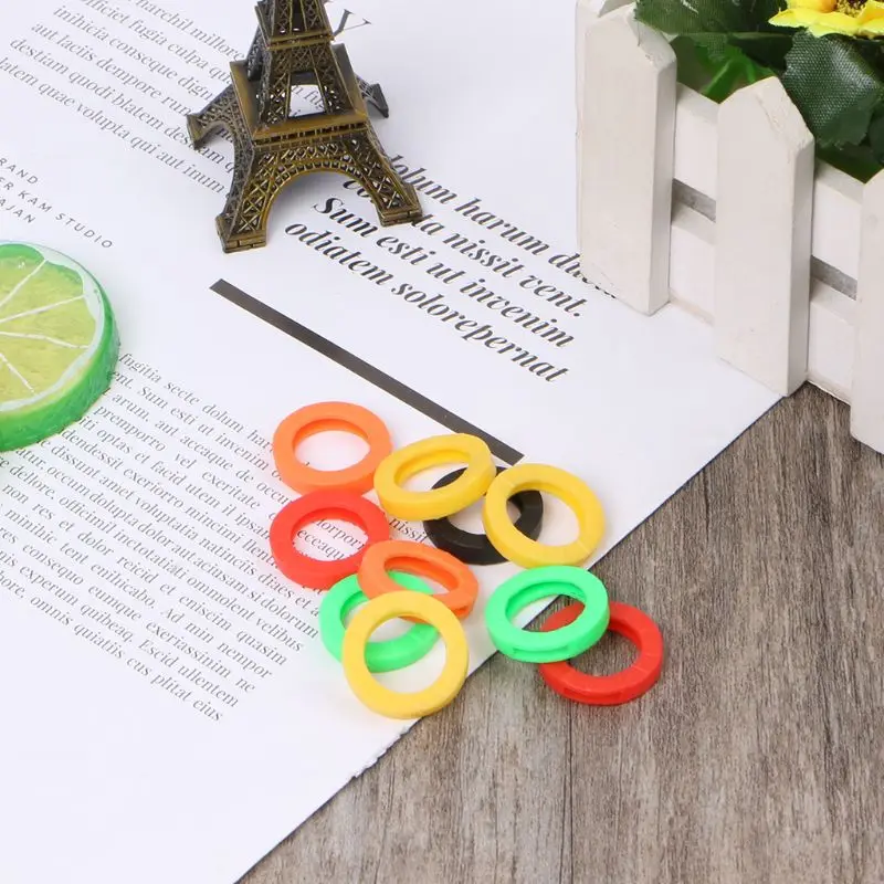 10Pcs Bright Colors Hollow Silicone Key Cap Covers Topper Keyring Rings Car House Case |
